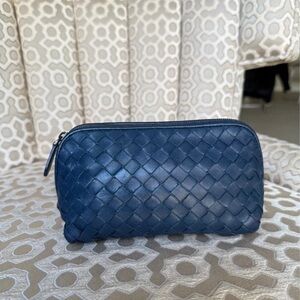Bottega Veneta Teal Leather Pouch